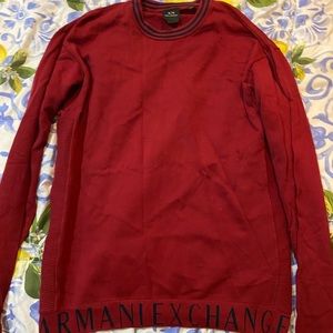 Armani Exchange red and blue Sweater